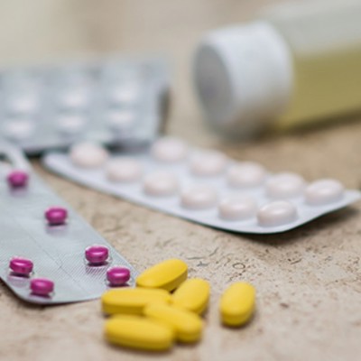 selection of pills and pill bottles