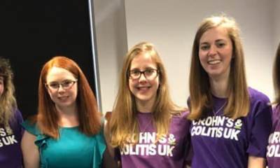 Crohn's & Colitis UK supporters wearing purple t-shirts