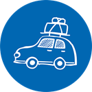Car icon in a blue circle