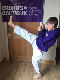 JJ doing karate kick