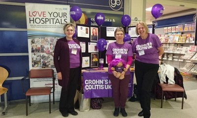 Crohn's & Colitis UK supporters wearing purple t-shirts