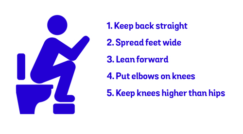 icon showing correct position on the toilet