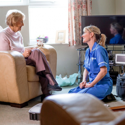 patient and nurse talking