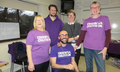 Crohn's & Colitis UK supporters wearing purple t-shirts