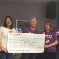 Crohn's & Colitis UK supporters wearing purple t-shirts