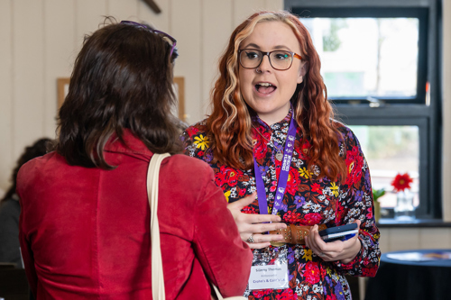 Sianny sharing her experience of living with Crohn's with the Health Minister