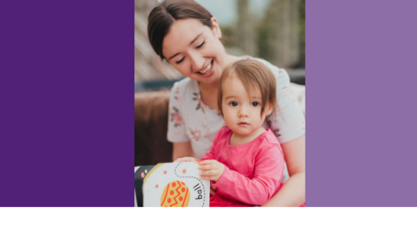 Mother and daughter sitting together