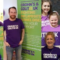 Crohn's & Colitis UK supporters wearing purple t-shirts