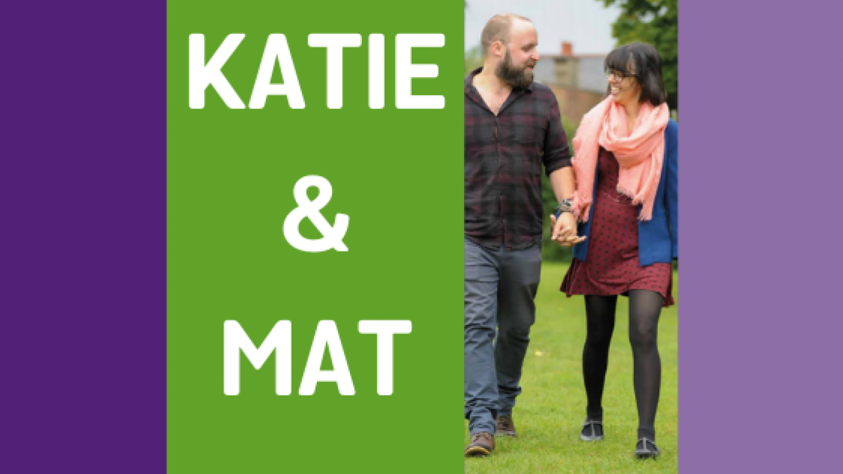 Couple walking in the park together 