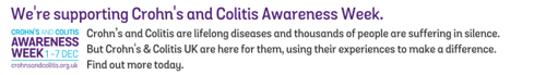 We're supporting Crohn's and Colitis Awareness Week graphic