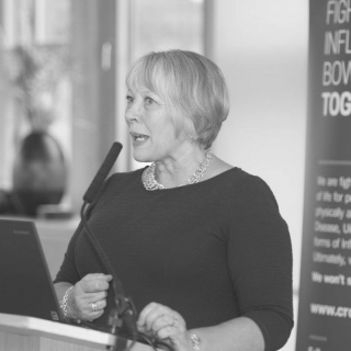 Helen speaking at an event