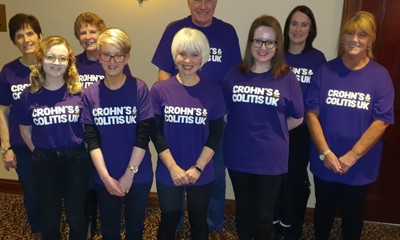 Crohn's & Colitis UK supporters wearing purple t-shirts