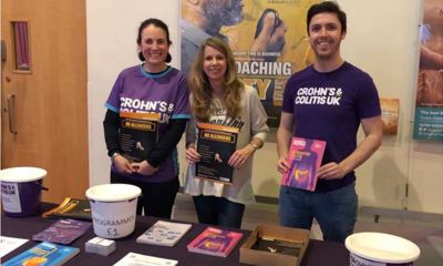 Crohn's & Colitis UK supporters wearing purple t-shirts