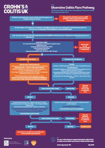 Ulcerative Colitis Flare Pathway infographic
