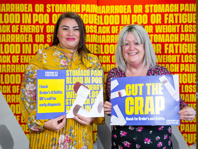 Nurses backing the campaign stood in front of the banner listing some symptoms