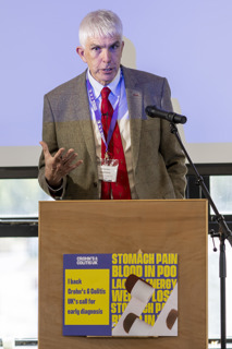 Dr Barney Hawthorne speaking at the launch