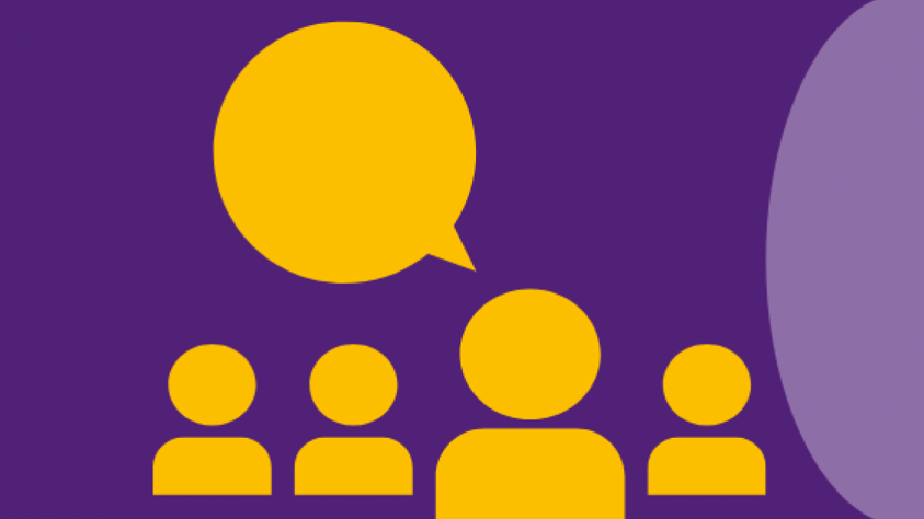 Icon showing group of people chatting